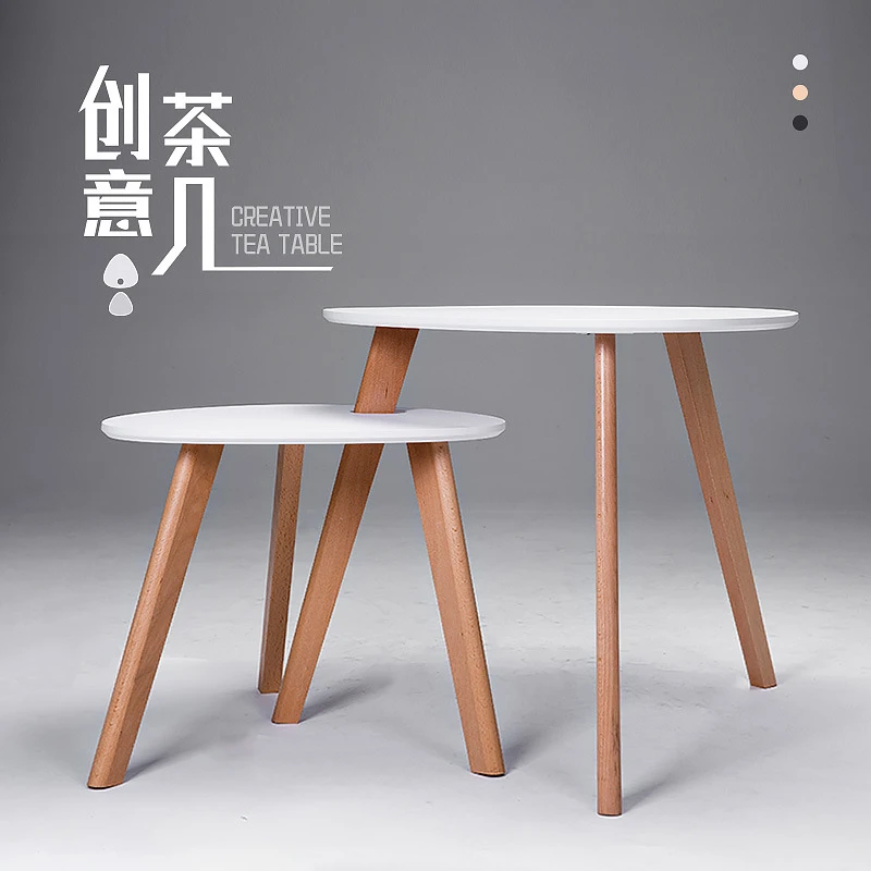 北欧家用小户型茶几桌套简约桌小巧卧室客厅圆形小桌子套装咖啡桌