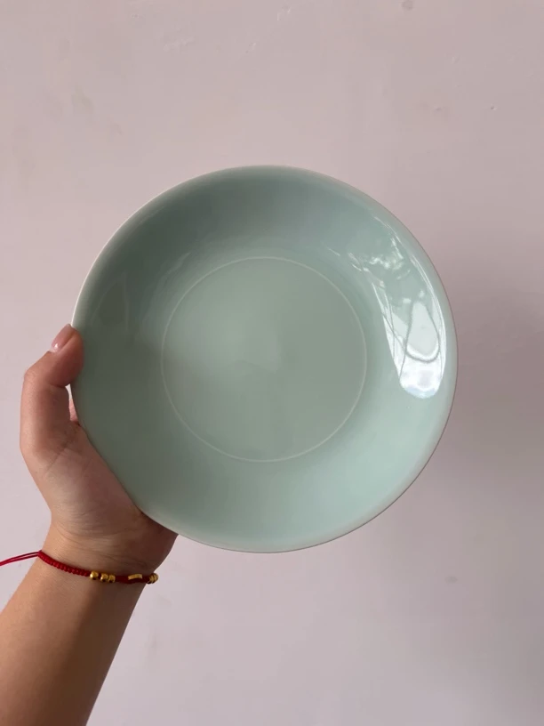 粉青色 圆盘 菜盘