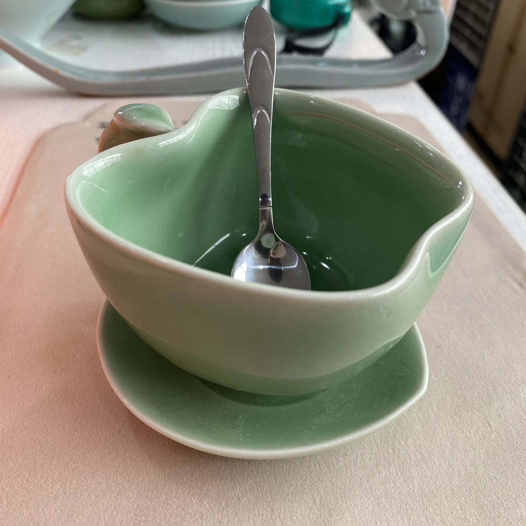 梅子青 苹果咖啡杯 带勺子
