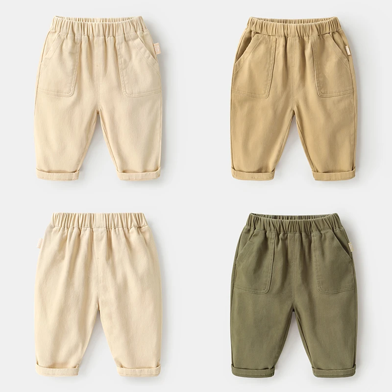 【现货】婴儿衣服梭织长裤子秋装春秋儿童宝宝小童休闲裤潮Y8635