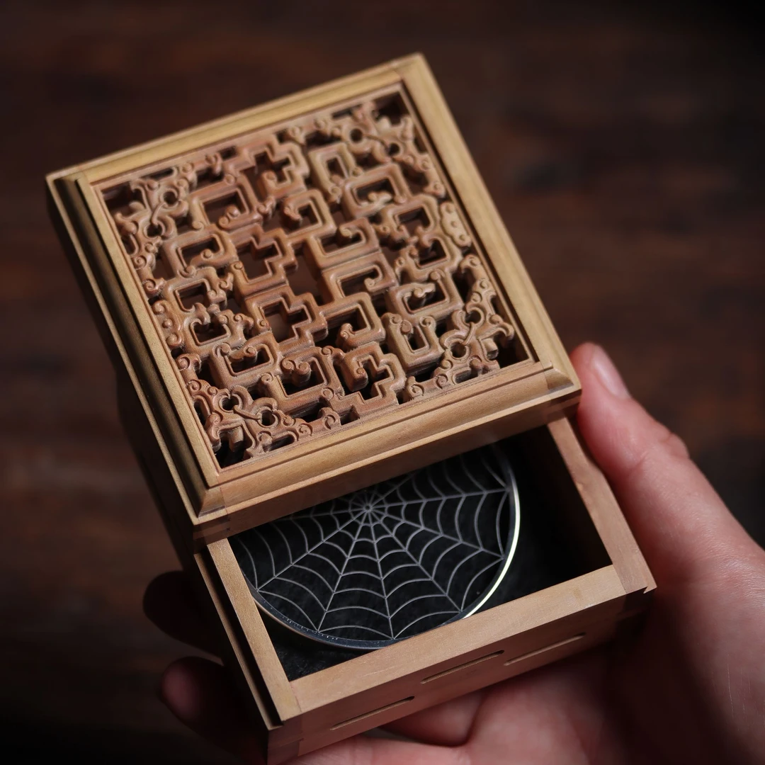 【阑珊】老山檀香香盒香炉香道香器传统手工艺新中式