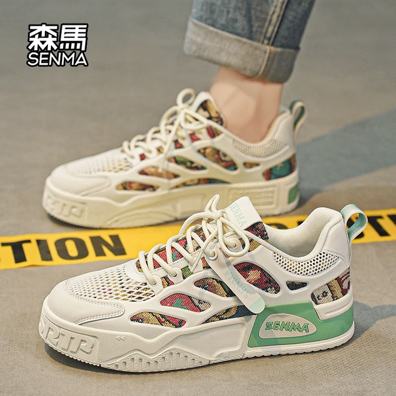 SENMA/森马男鞋夏季透气2025新款百搭休闲板鞋男网面运动学生潮鞋