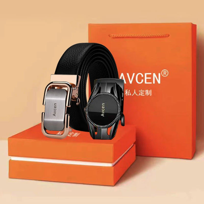 AVCEN男士皮带真皮双面头层牛皮真牛皮皮带休闲时尚潮自动扣腰带