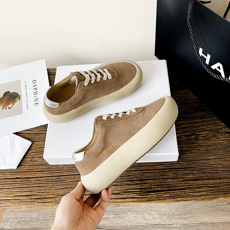 复古做旧星星小脏鞋豹纹大头面包鞋女2025新款厚底脏脏鞋女款小众