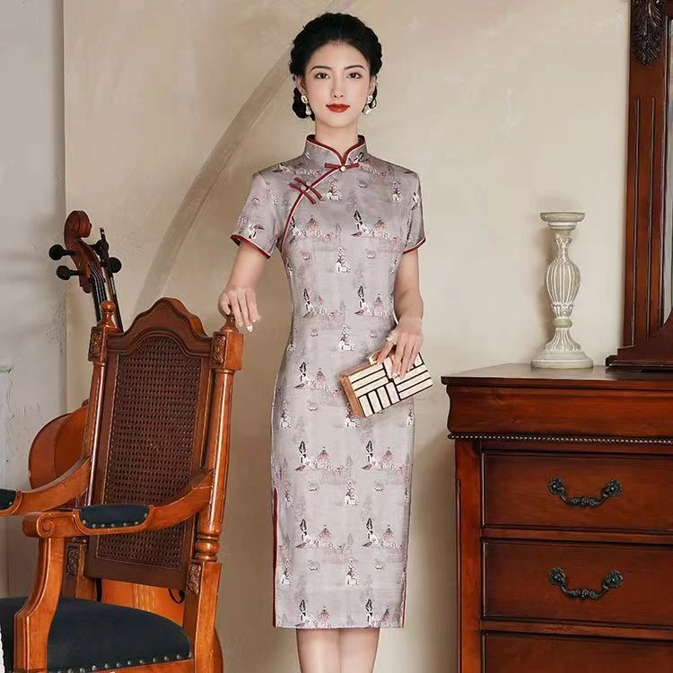 雪菲尼2023年新款婚纱礼服中长款旗袍