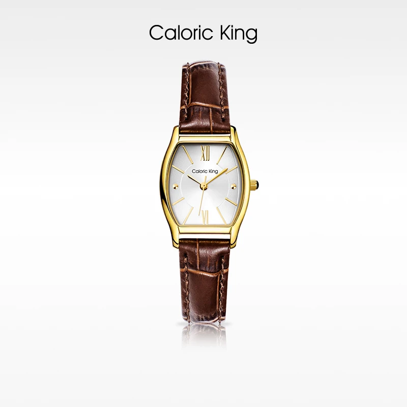 凯卡思Caloric King经典系列时尚设计感复古金休闲女士手表