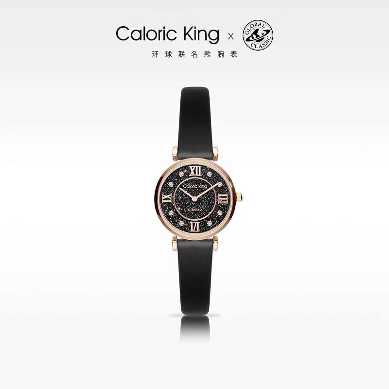 凯卡思CaloricKing环球联名款【满天星】璀璨黑砂石盘手表女款