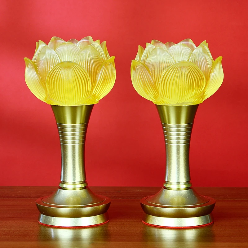 电子蜡烛灯插电充电酥油灯插电台灯家用琉璃LED蜡烛灯水晶灯