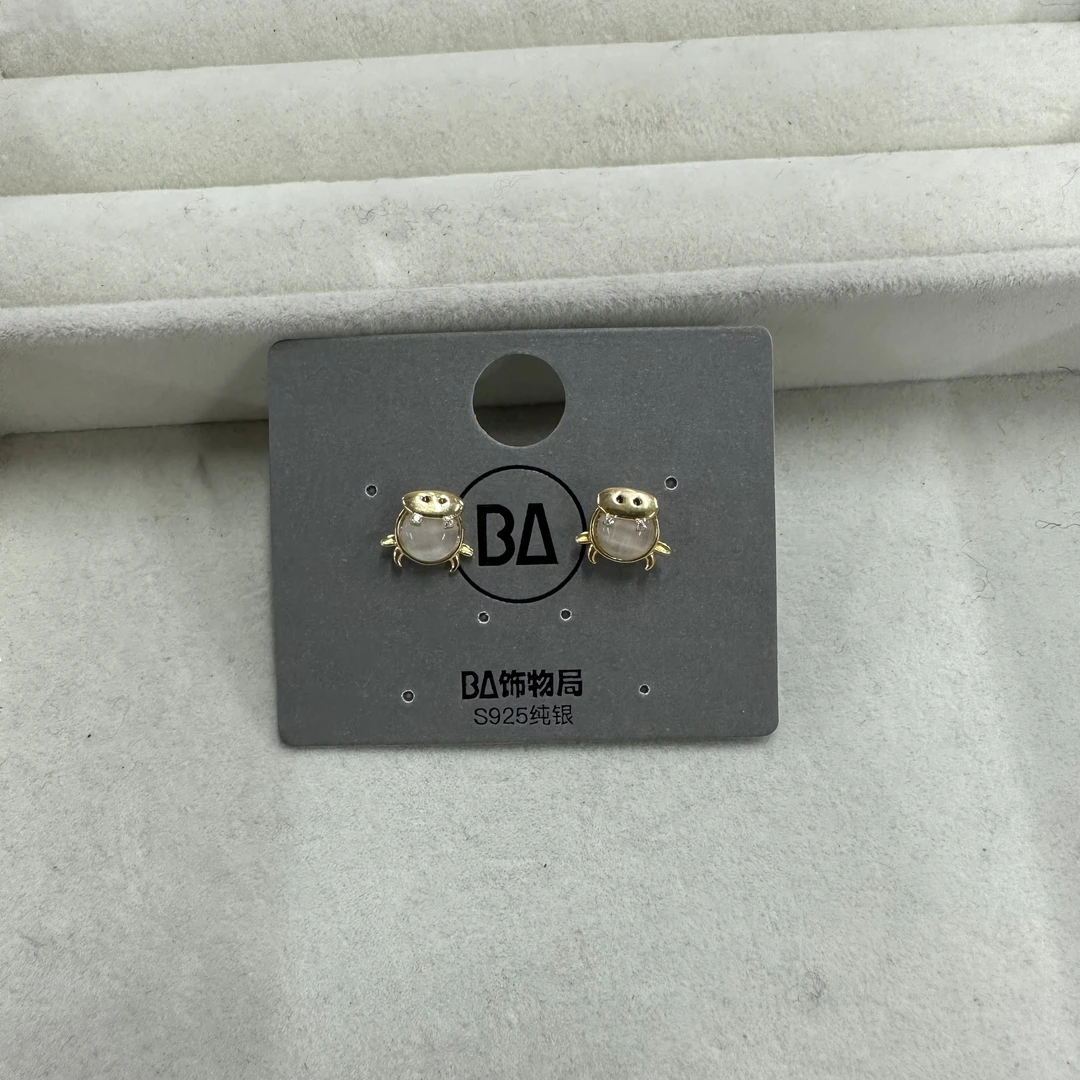 925银合成锆石耳饰 时尚牛牛耳钉 2631