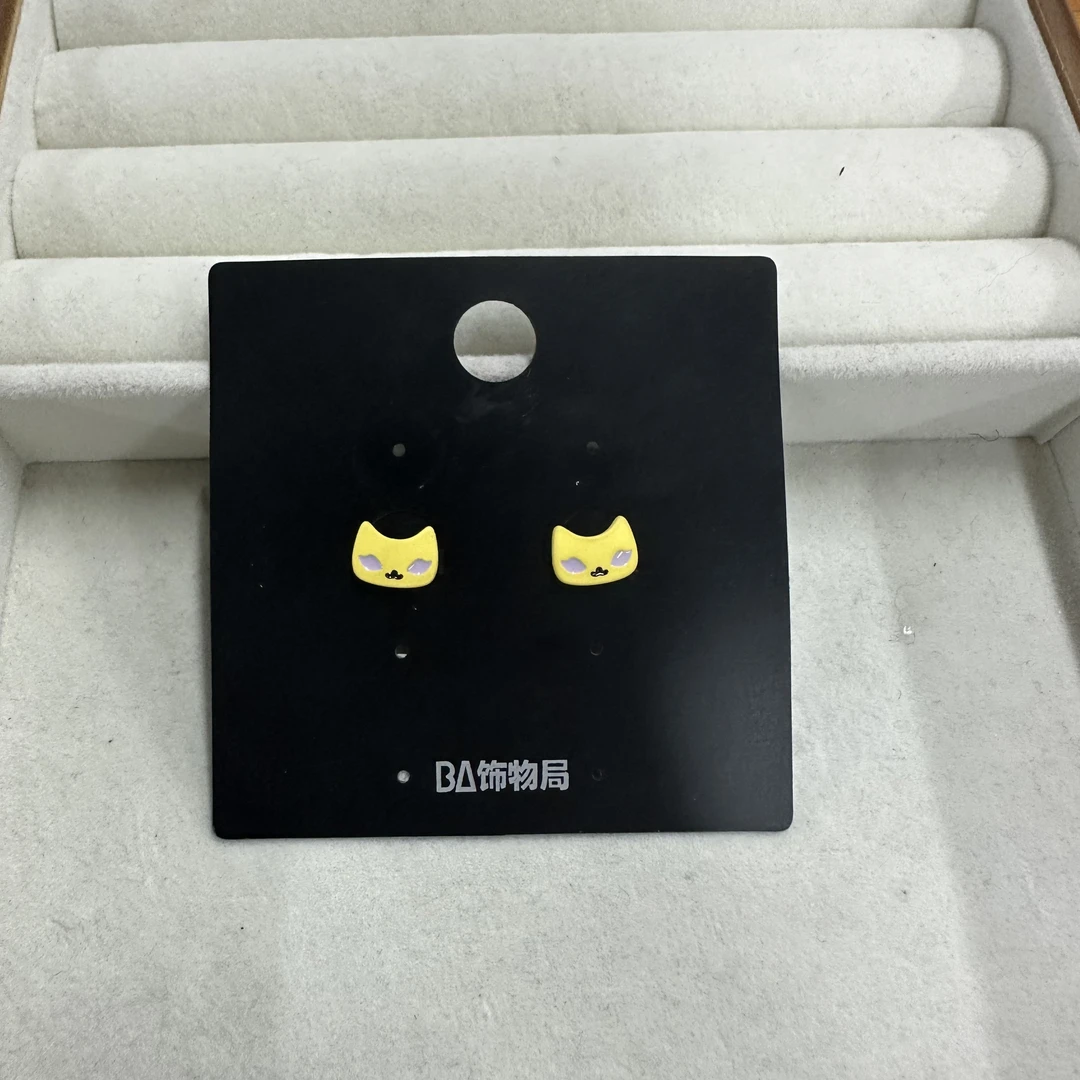 铜合金亚克力耳饰 时尚小猫耳钉 3940