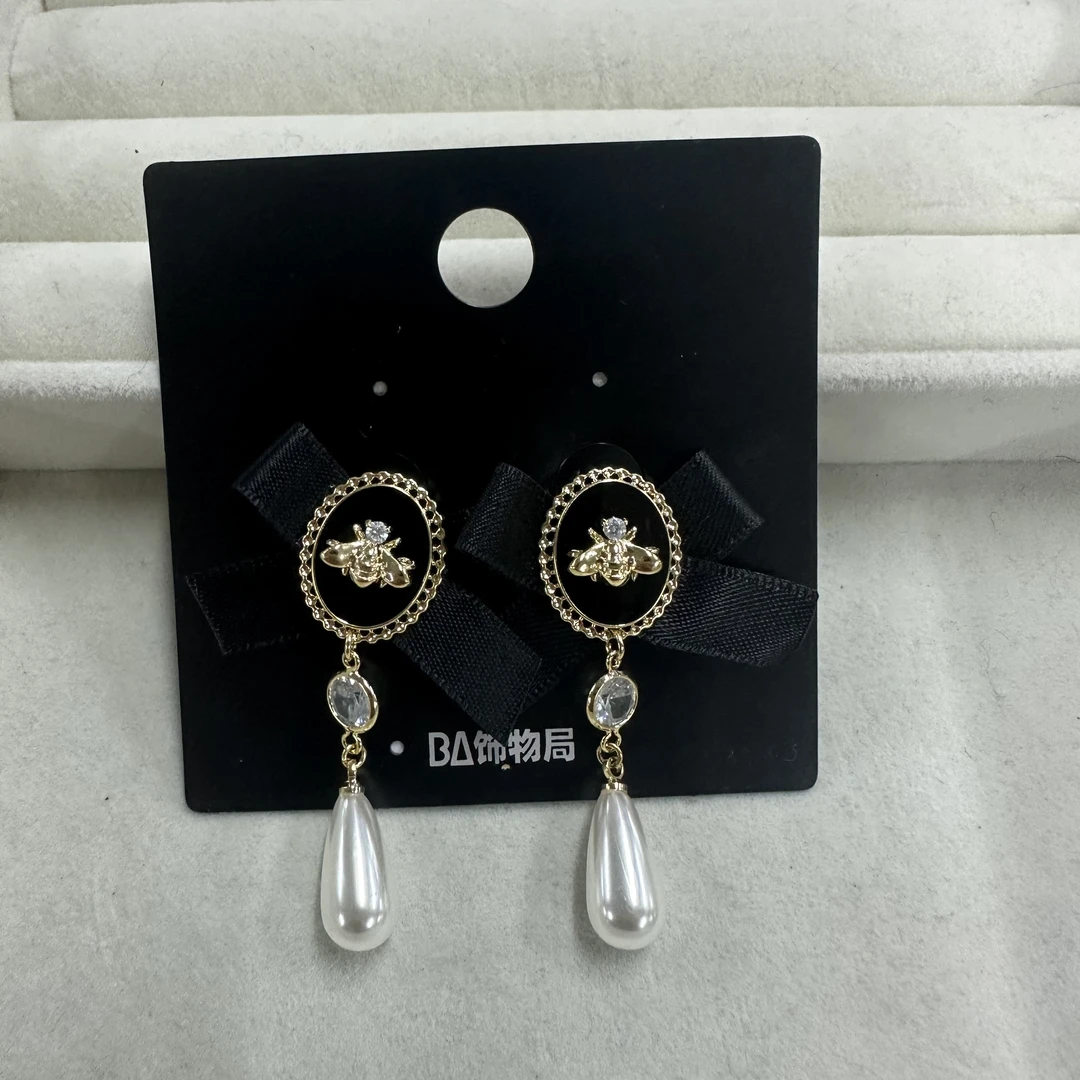 铜合金仿珍珠耳饰 时尚珠珠吊坠耳钉 2703