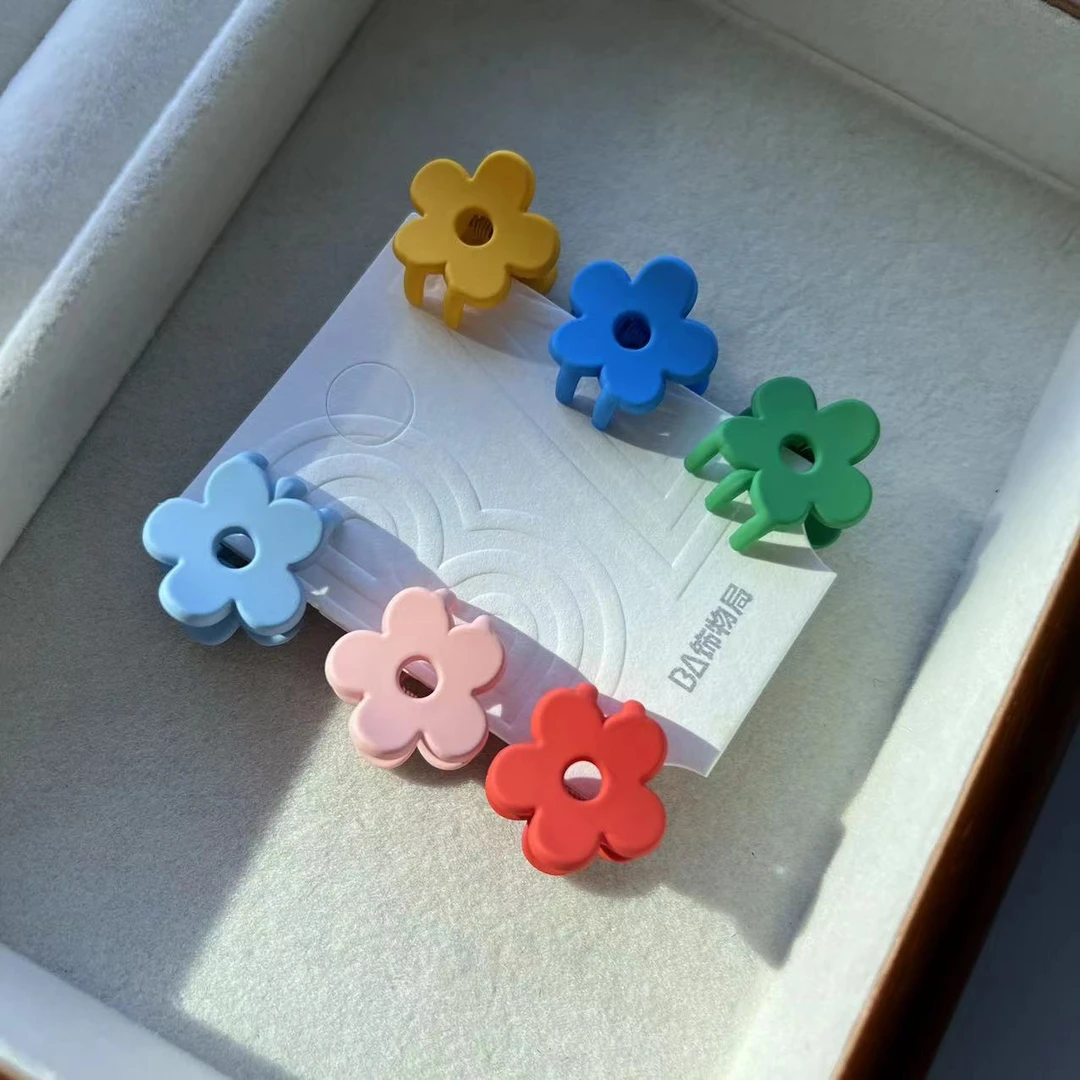 BA哑光迷你花花发夹6个装 60109