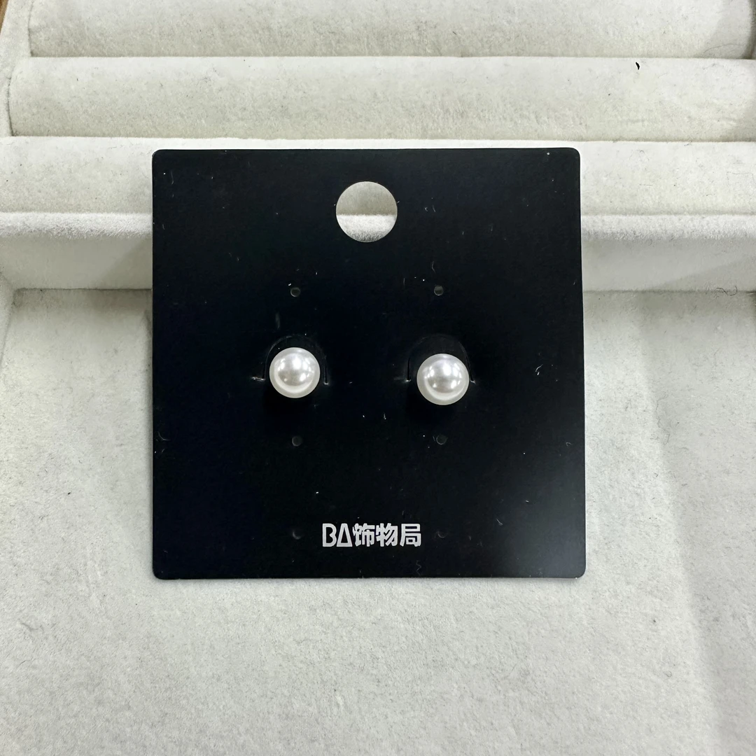 925银仿珍珠耳饰 时尚8mm冷光白珠珠耳钉 3916