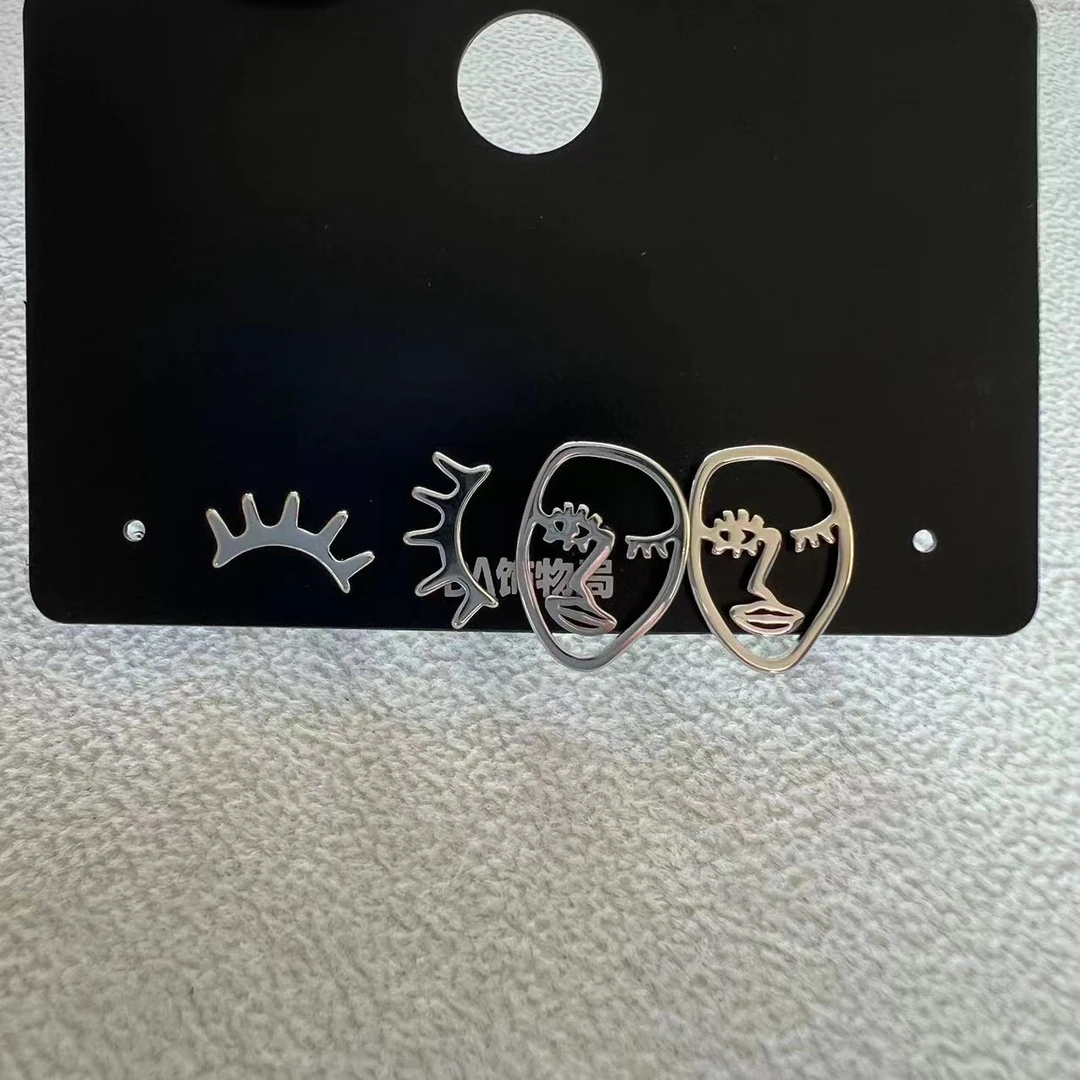 铜合金耳饰 两对装耳环  0508