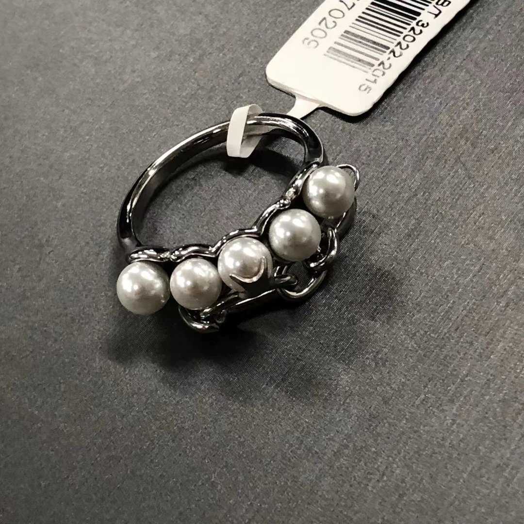 铜合金仿珍珠戒指 珠珠闭口戒指 2820