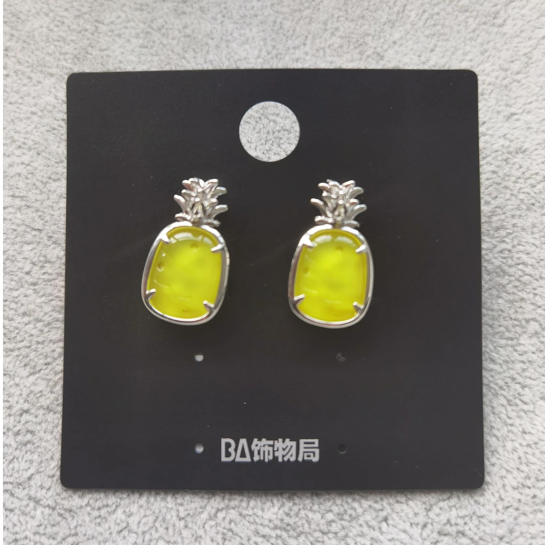 铜合金耳饰 菠萝卡通耳环 0603