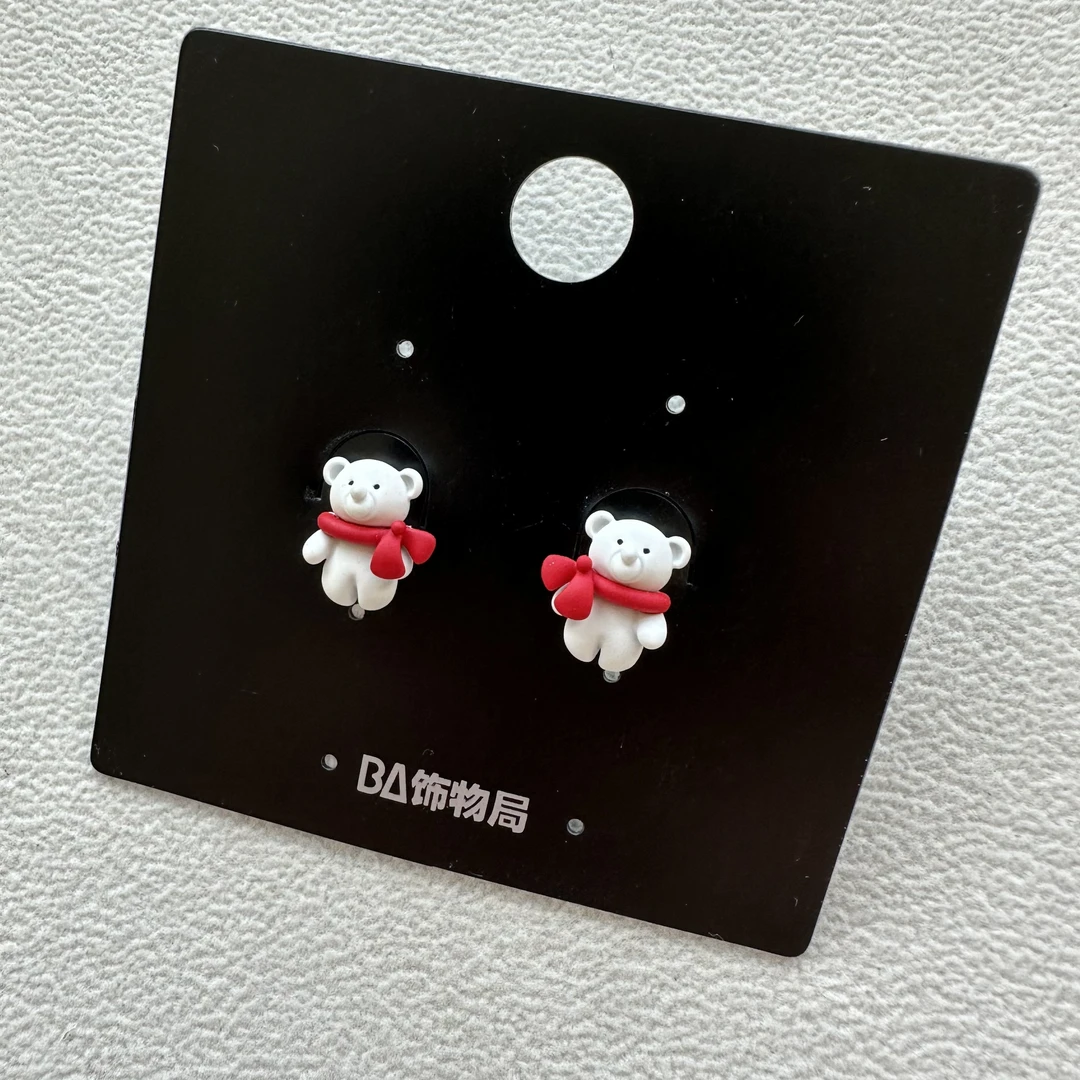 铜合金耳饰 卡通小熊耳环  2814
