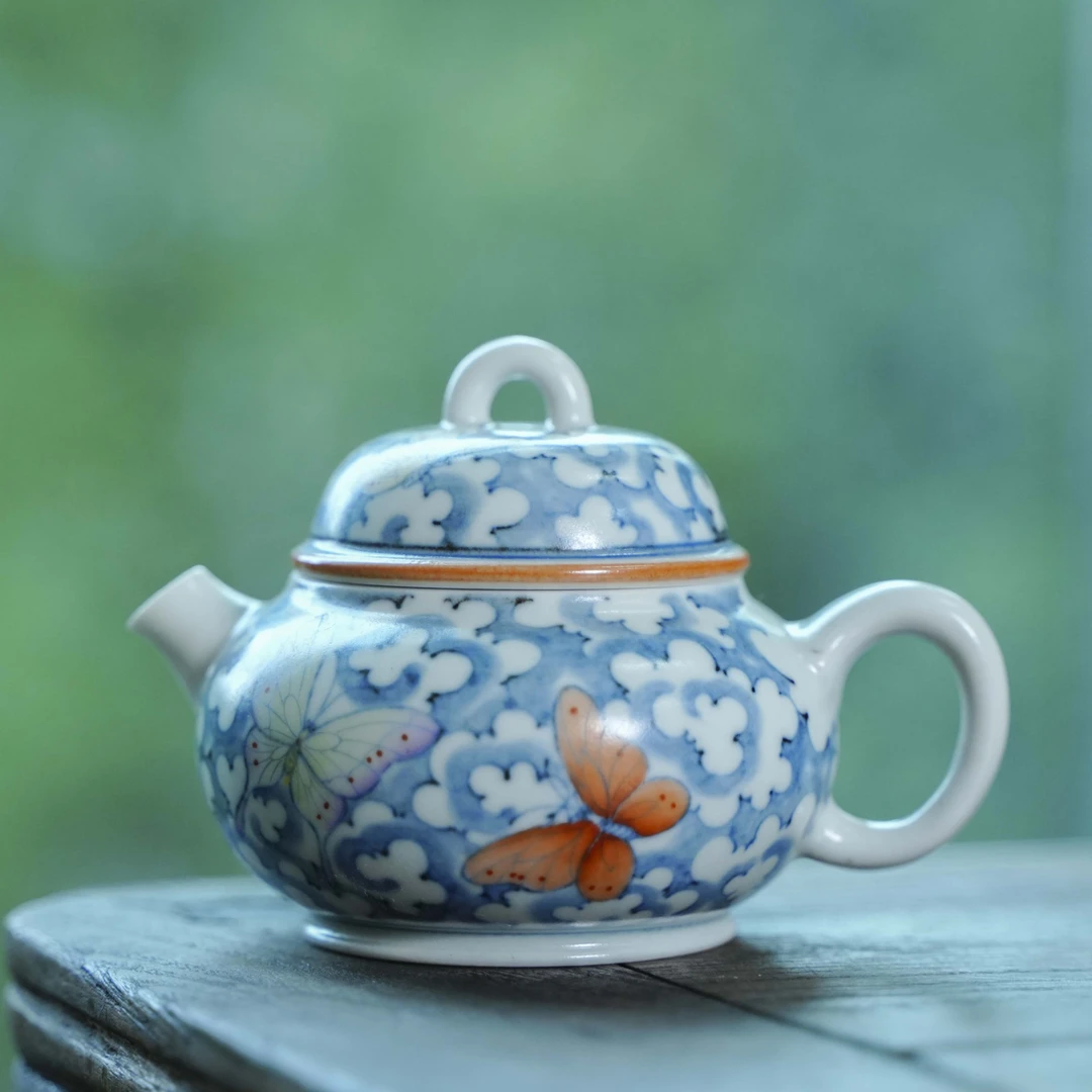 【直播专属】祥云蝴蝶容天壶（霖溪0041）