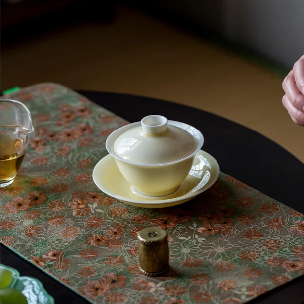 【所谓说器】月光白三才元宝盖碗陶瓷（Y月00014）