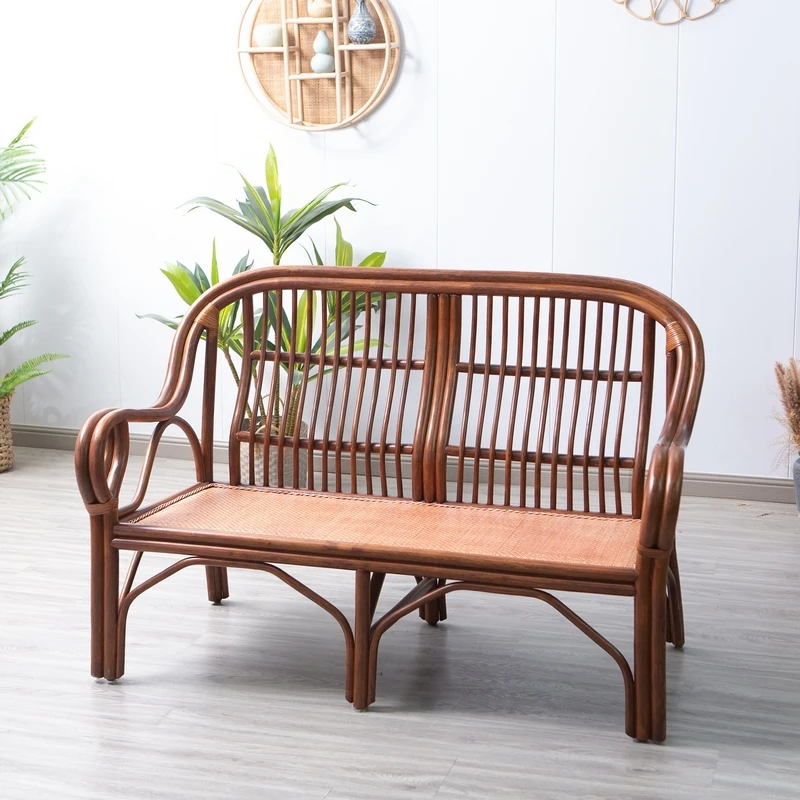 101号双人休闲沙发全藤沙发椅藤编藤椅客厅简约阳台家用藤艺沙发
