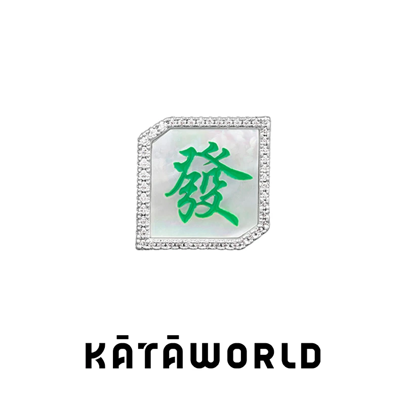 KATAWORLD 铜合金珐琅耳饰 【主理人】发发国潮菱形耳钉单只时尚
