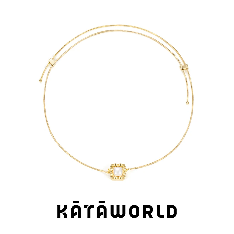 KATAWORLD 铜合金项链 【粉丝专享】画框ins贝珠项链轻奢复古