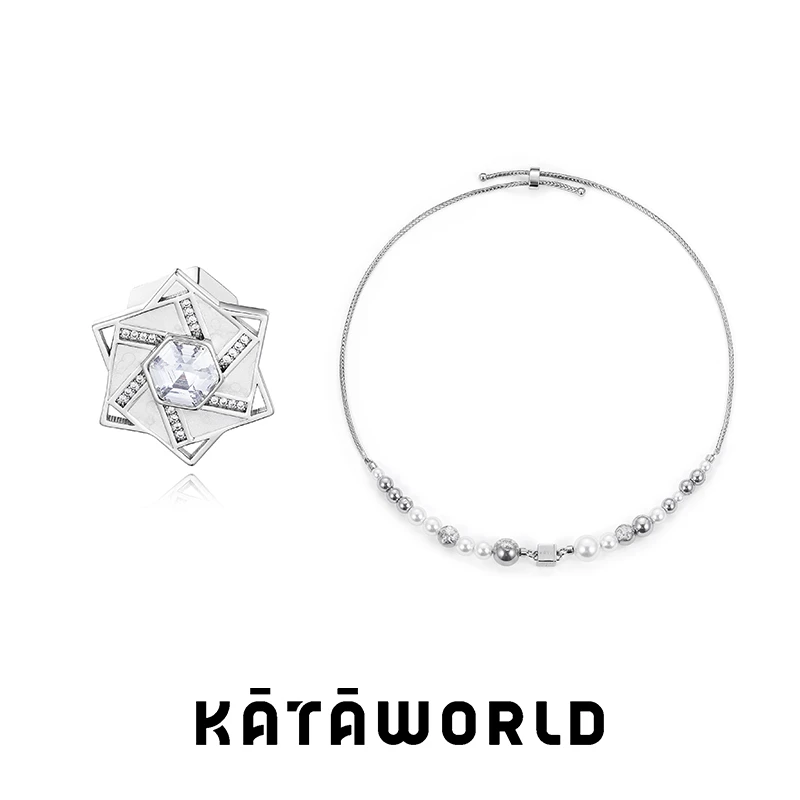 KATAWORLD 铜合金仿珍珠项链 【主理人】欧几里得度量吊坠 空间项链