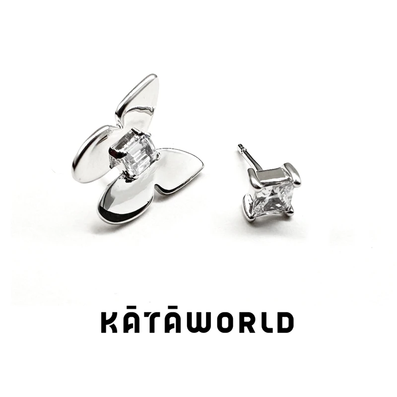 KATAWORLD 铜合金合成锆石耳饰 【主理人】蝴蝶锆石耳钉