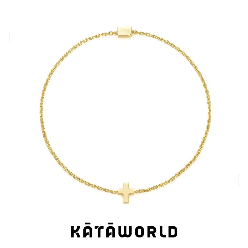 KATAWORLD 铜合金吊坠 单枚十字星金色简约素链项链【粉丝福利】