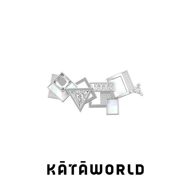 KATAWORLD 铜合金合成锆石项链 【主理人】立体几何项链