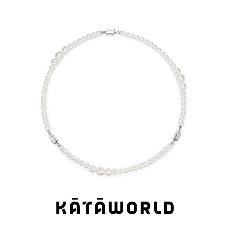 KATAWORLD 铜合金贝珠项链 怀珠气质轻奢拼接磁吸项链五金女孩X