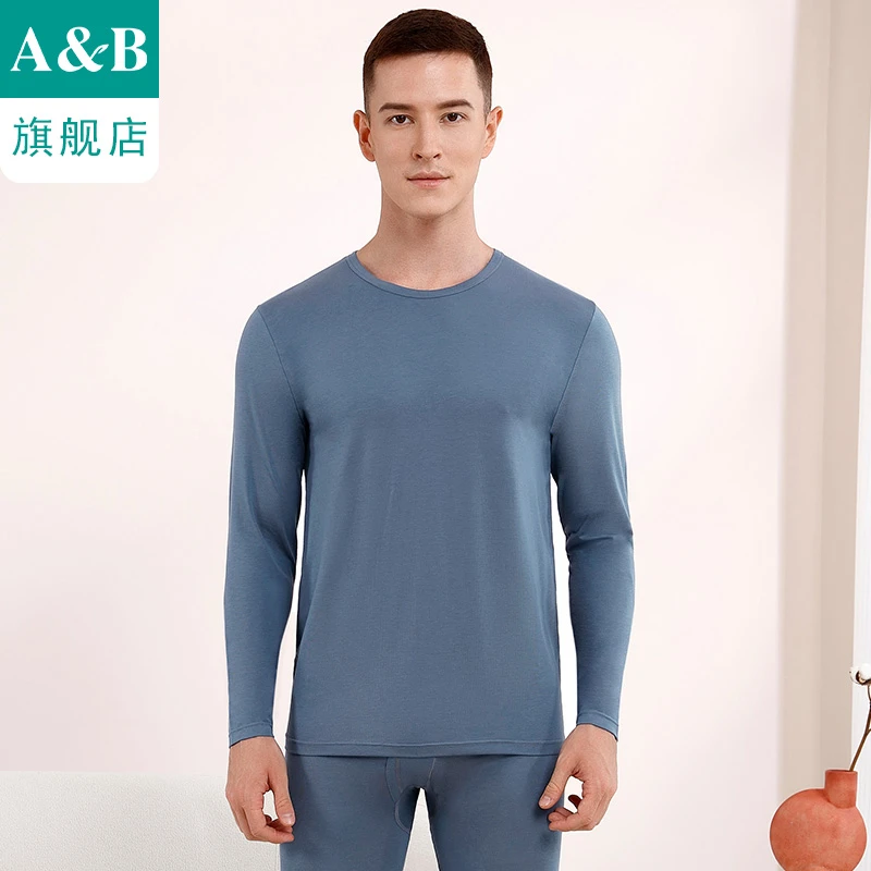 ab内衣男士保暖套装莫代尔棉弹力轻薄透气圆领打底秋衣秋裤TF10