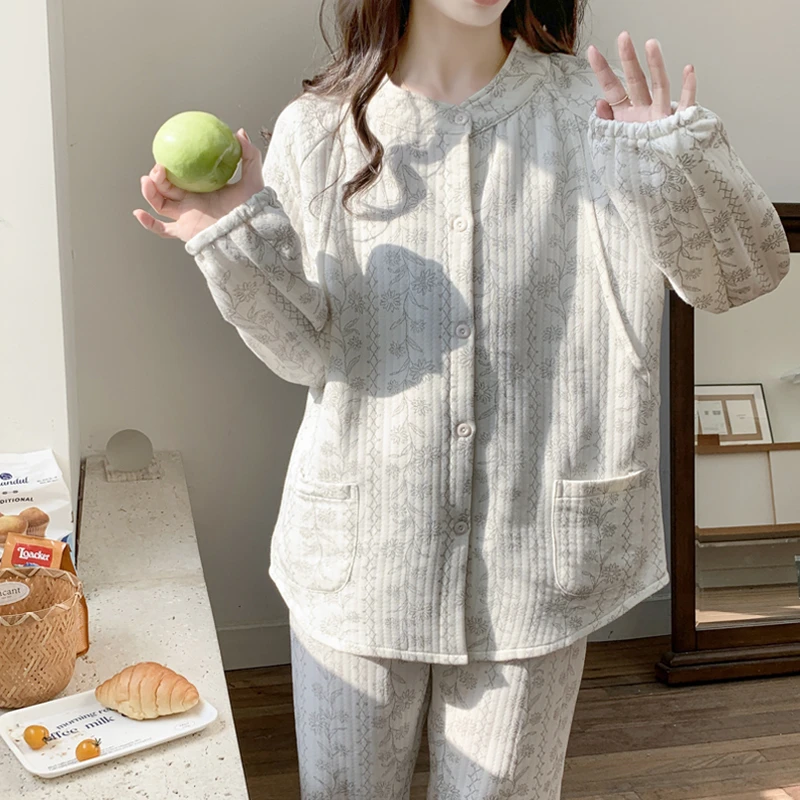 【秋冬季-空气棉】1-4月份产后纯棉月子服加厚哺乳孕妇睡衣产妇喂奶