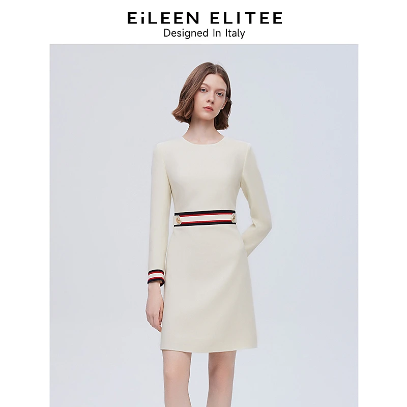 朗姿欧洲EiLEEN ELITEE法式收腰显瘦高级感气质春季新款连衣