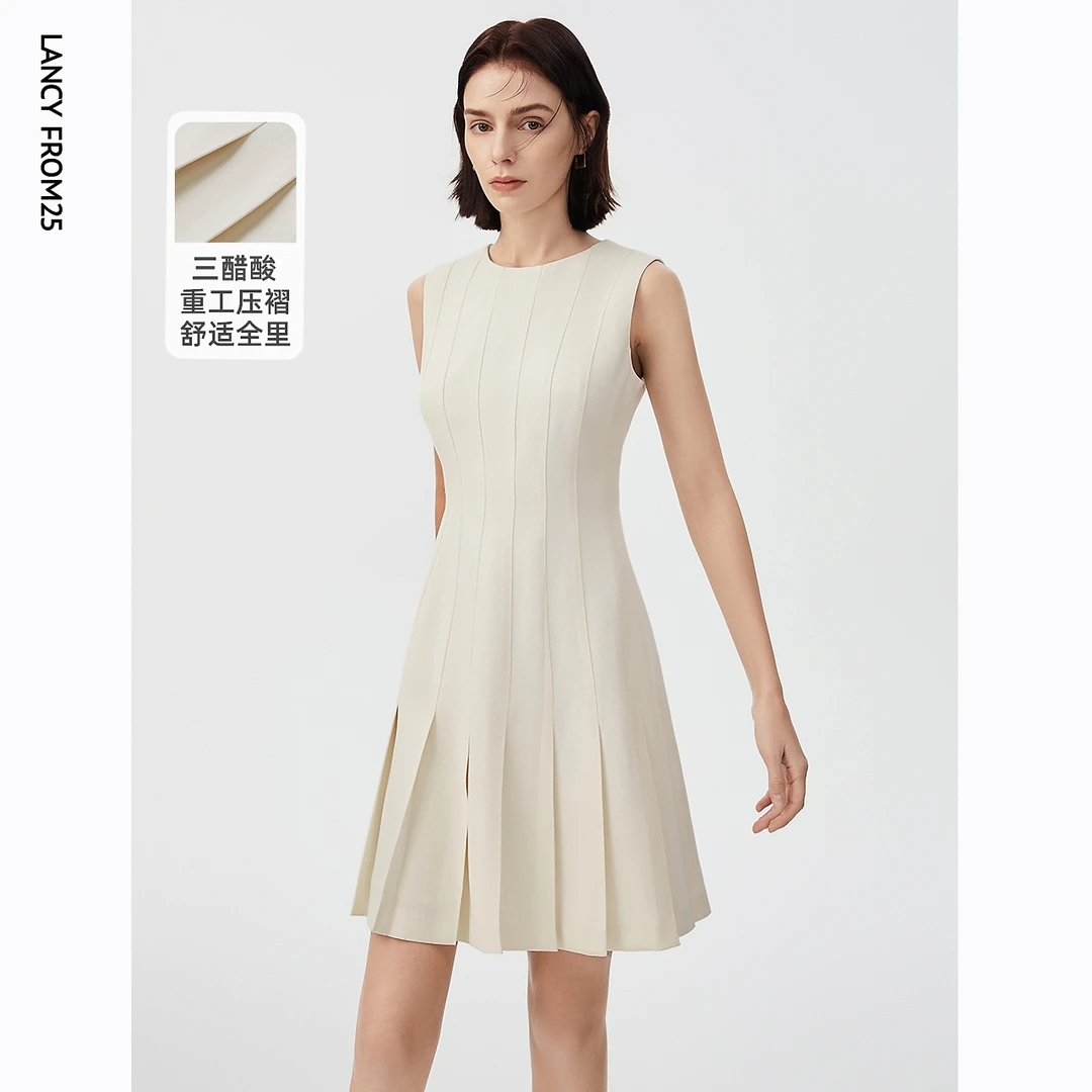【三醋酸Basic衣橱】朗姿法式轻礼服白色夏新款高级感女装连衣裙