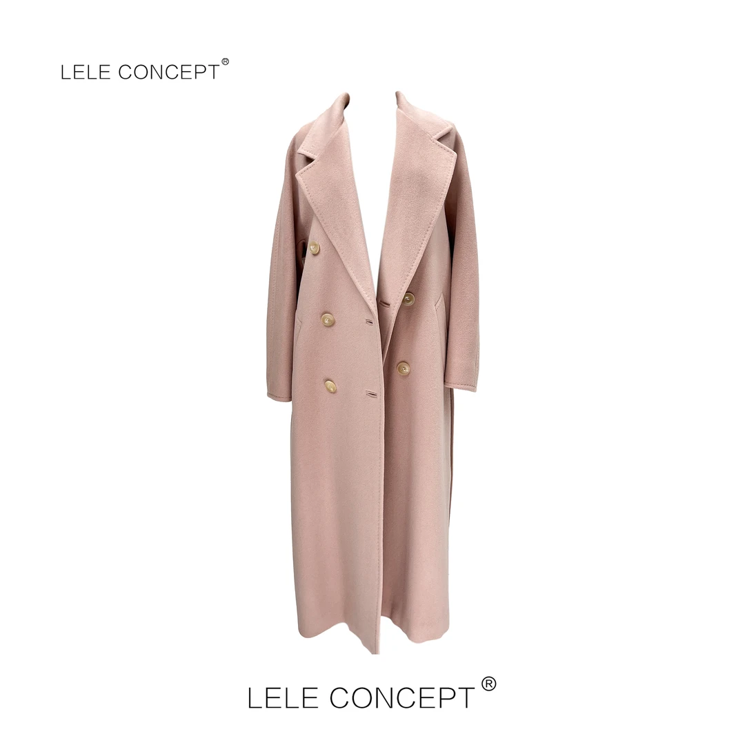 LELE CONCEPT 丨新款双排扣压线腰带大衣D0099