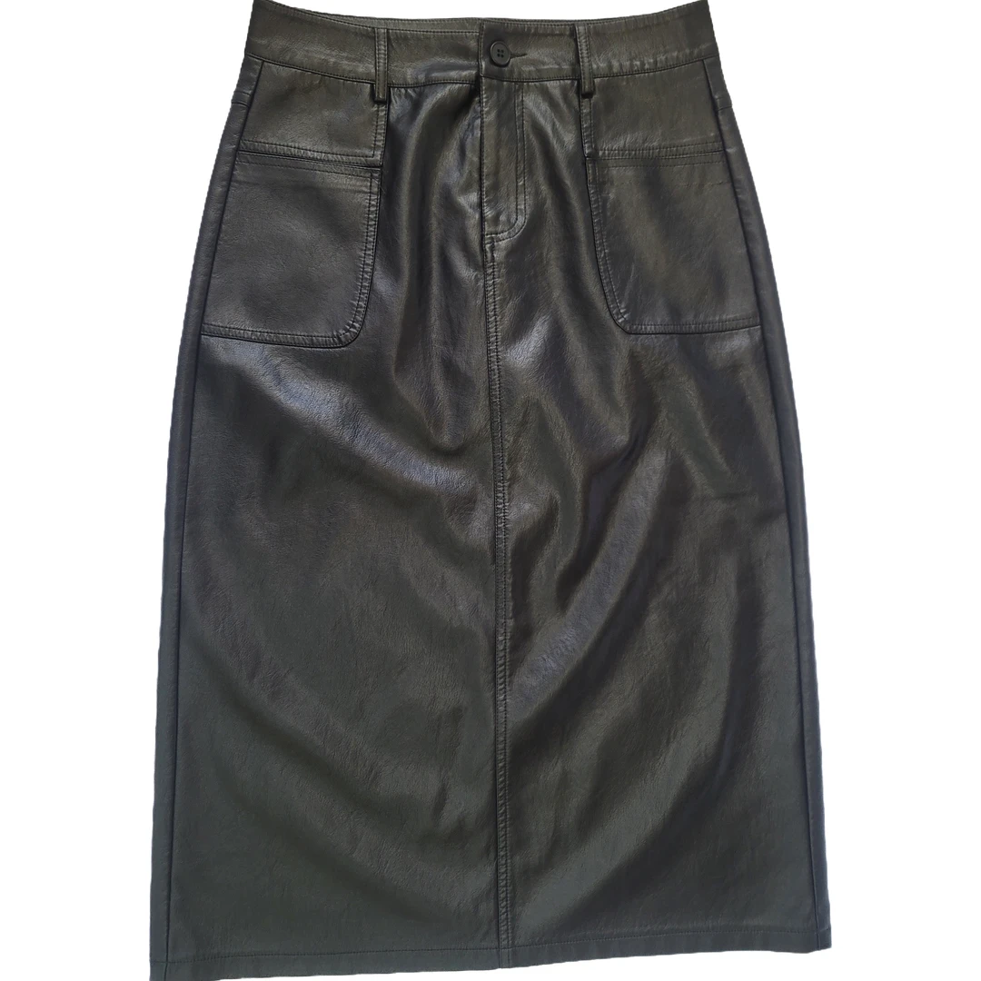 新款时尚皮裙 裙长77cm