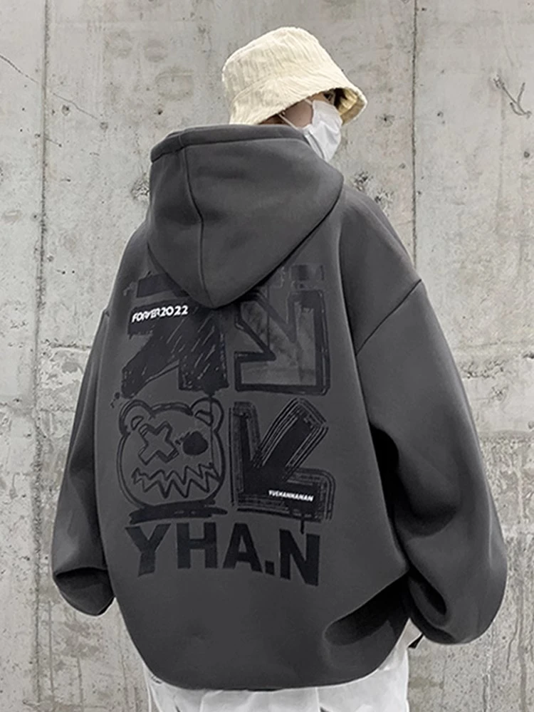 加肥加大码300斤重磅连帽卫衣男秋冬季加绒加厚美式高街潮流外套