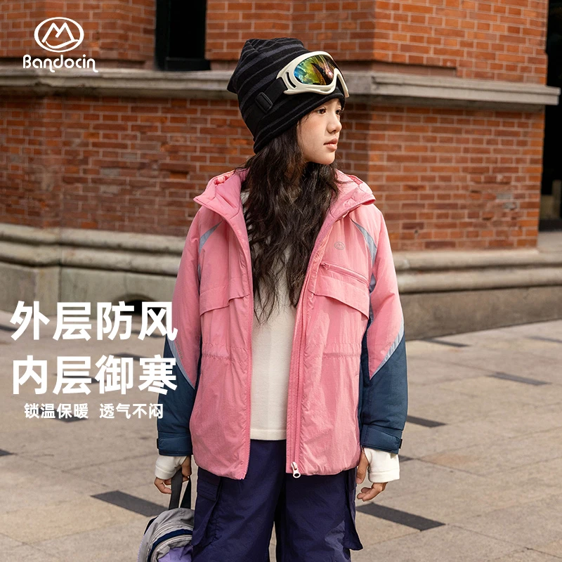 半度闲女童保暖棉衣洋气秋冬装中大童新款儿童冬季加厚棉服外套