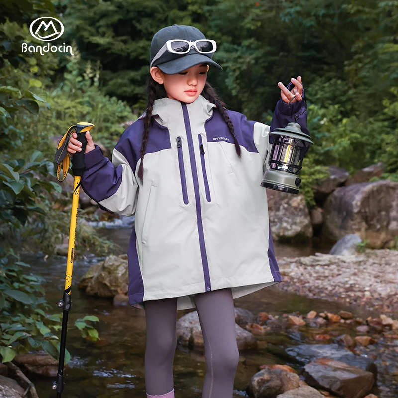 BANDOCIN/半度闲户外雨林登山服三合一暴雨级防水防风女童厚外套