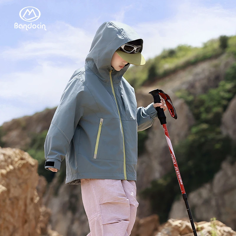 BANDOCIN/半度闲女童装户外三防登山服童装秋冬加绒保暖洋气外套