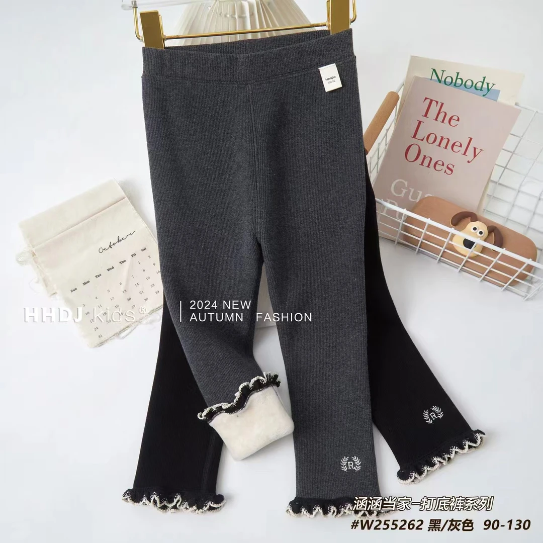【涵涵当家】女童加绒保暖裤冬季儿童羽菲丝绒舒适600克打底裤女童