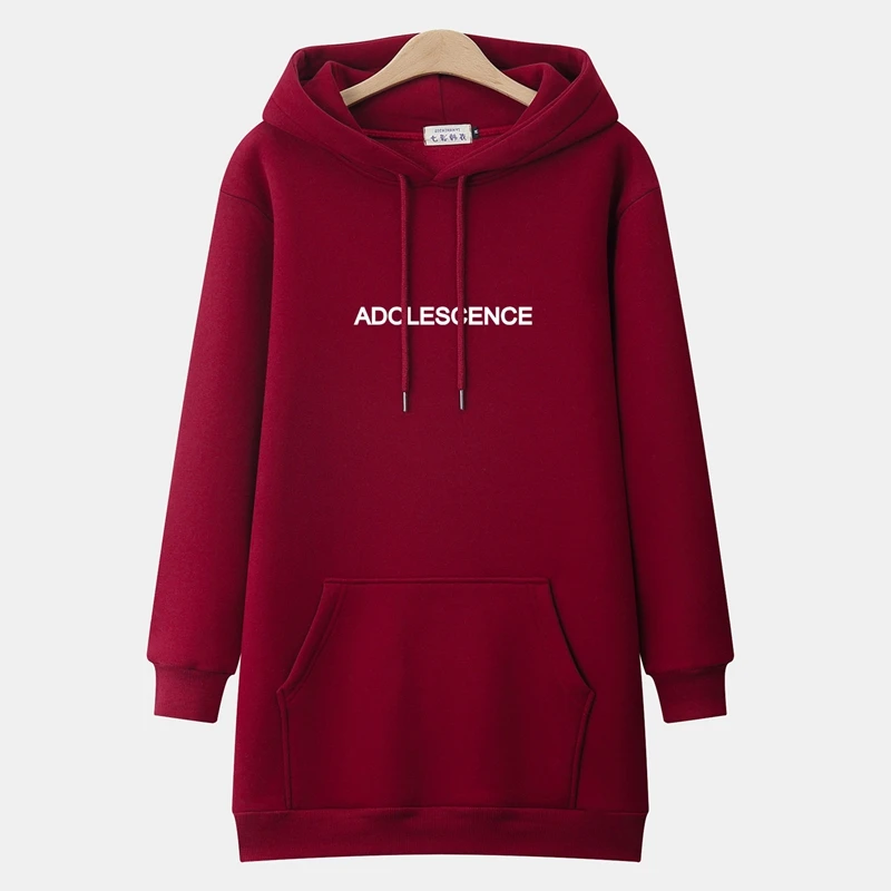 秋冬中长款连帽卫衣女2025年新款女款大码外套春秋薄款上衣潮