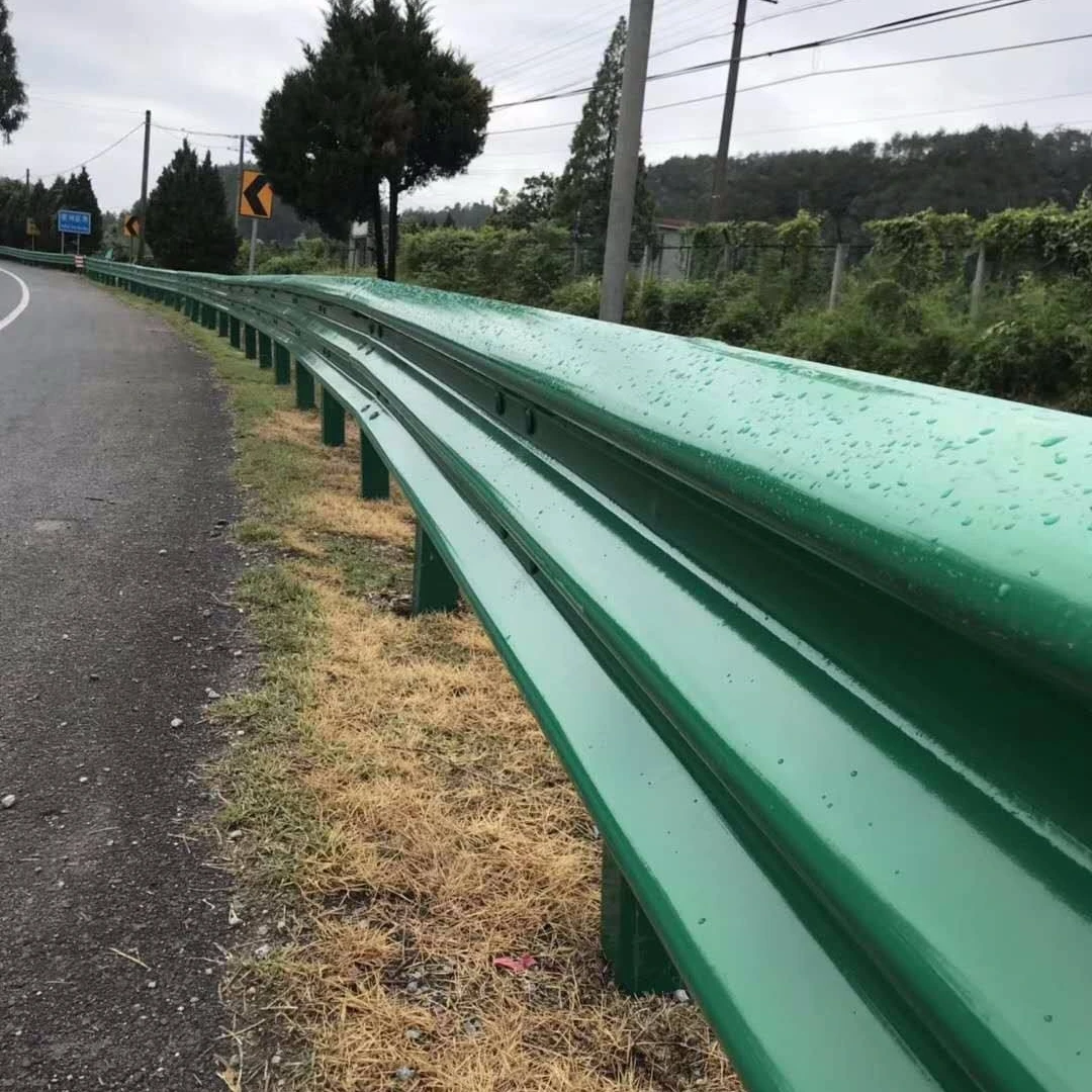 乡村道路波形护栏厂家高速公路防撞护拦板国道双波镀锌喷塑波纹栏