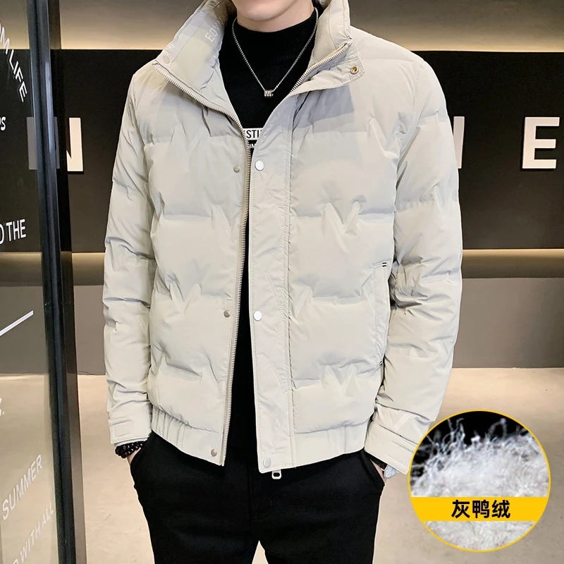 传奇保罗连帽羽绒服男冬季新款保暖短款加厚青年户外极寒保暖外套
