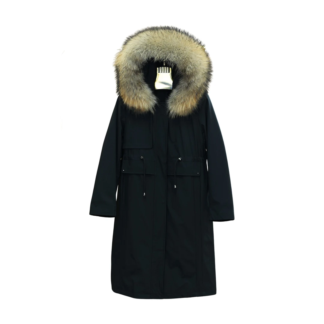 QIXI/妻姿8888-3T+HZ大毛领可拆卸百搭时尚爆款冬新款韩版派克服