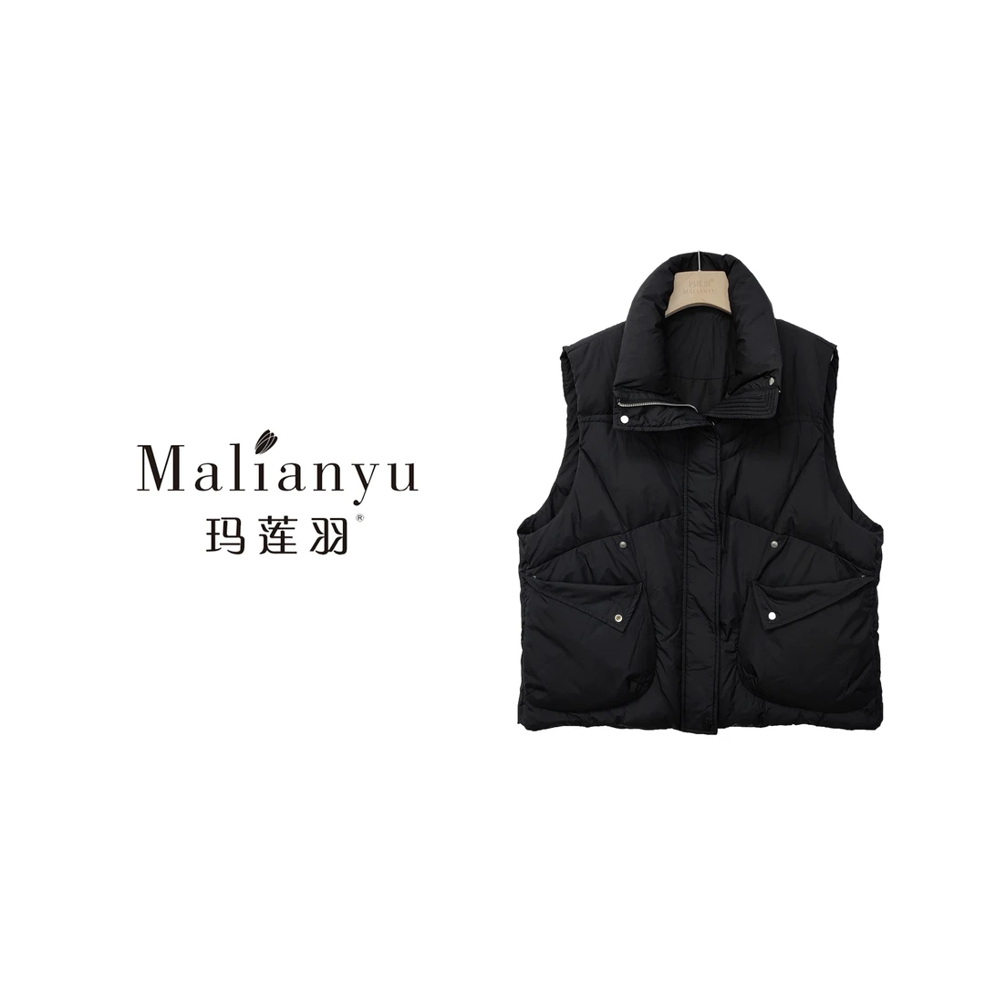 C6226秋冬新款大码羽绒马甲90白鸭绒背心女外穿2023保暖坎肩外套