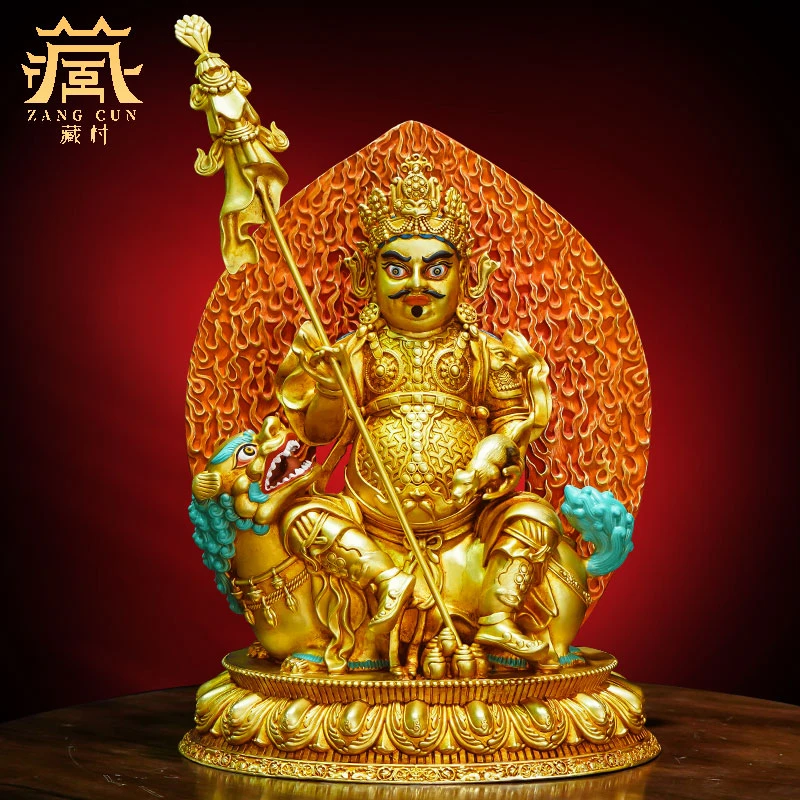 藏村《财宝天王铜摆件》工艺品玄关像西藏铜像家居客厅中式摆件