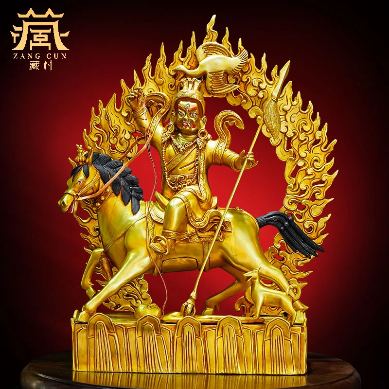 藏村《 孜玛铜像摆件》全鎏金雕花家居装饰品客厅玄关像藏式铜器