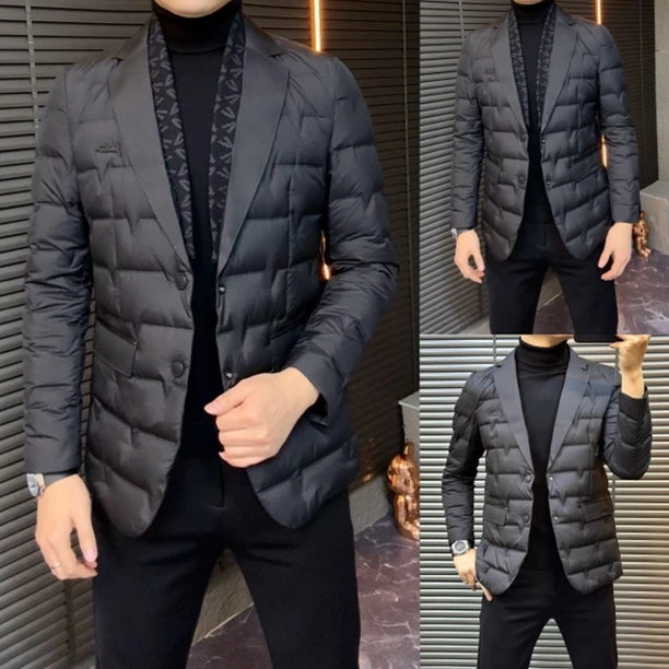小雨男装| 82757 冬季高品质定制围巾领精品羽绒西服H